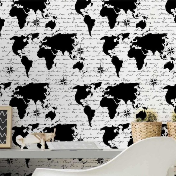 Papel de Parede Adesivo Mapa Retrô 50121