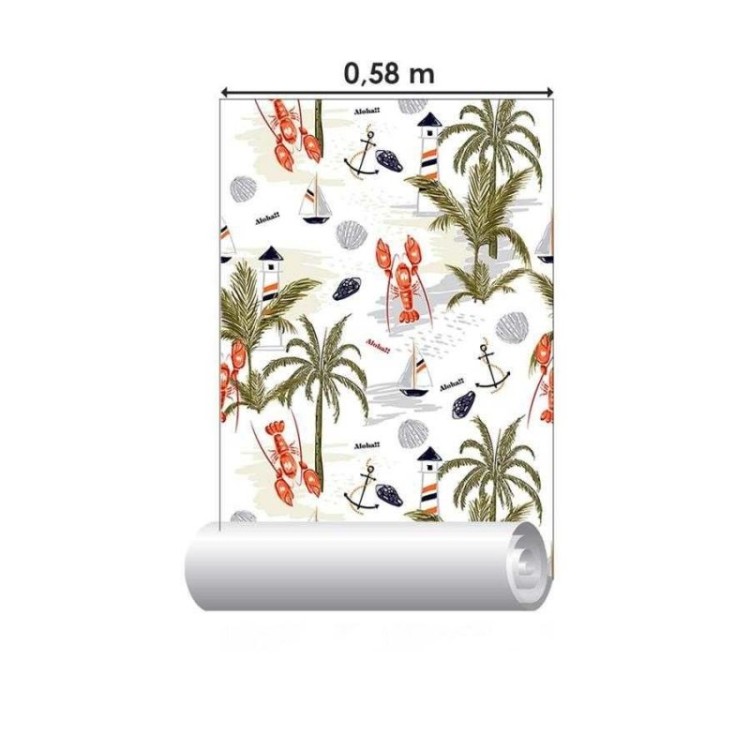 Papel de Parede Adesivo Mar e Coqueiros N06170