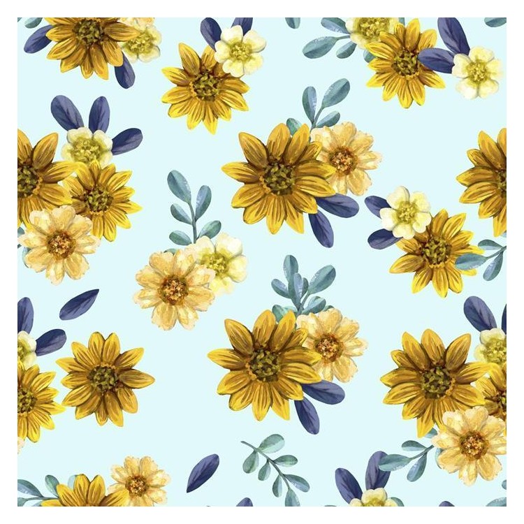 Papel de Parede Adesivo Margaridas em Aquarela...