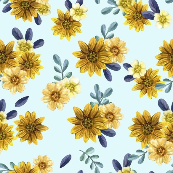 Papel de Parede Adesivo Margaridas em Aquarela N09043