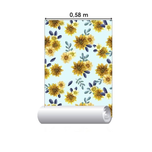 Papel de Parede Adesivo Margaridas em Aquarela N09043