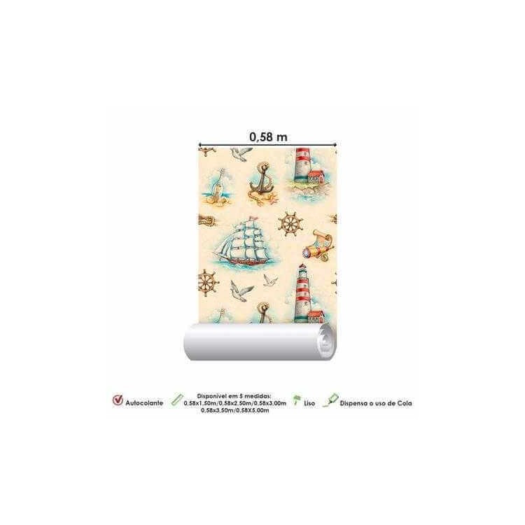 Papel de Parede Adesivo marinheiro mar navio...