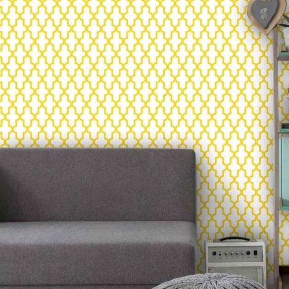 Papel de Parede Adesivo Marroquino Amarelo 127405376