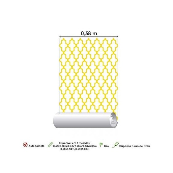 Papel de Parede Adesivo Marroquino Amarelo 127405376