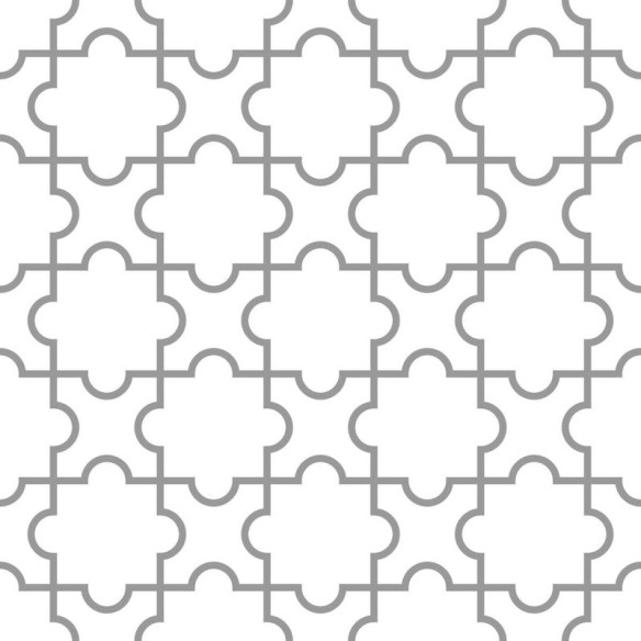 Papel de Parede Adesivo Marroquino Cinza e Branco N05262