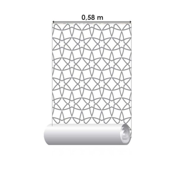 Papel de Parede Adesivo Marroquino Estrela Cinza N05264