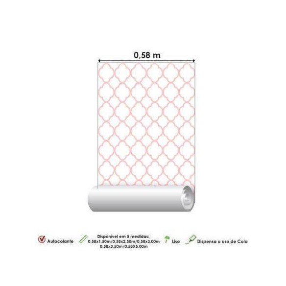 Papel de Parede Adesivo Marroquino rosa 080914
