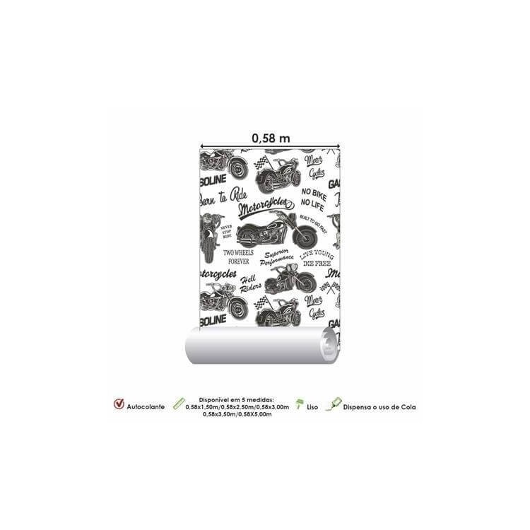 Papel de Parede Adesivo Masculino Moto  592469252