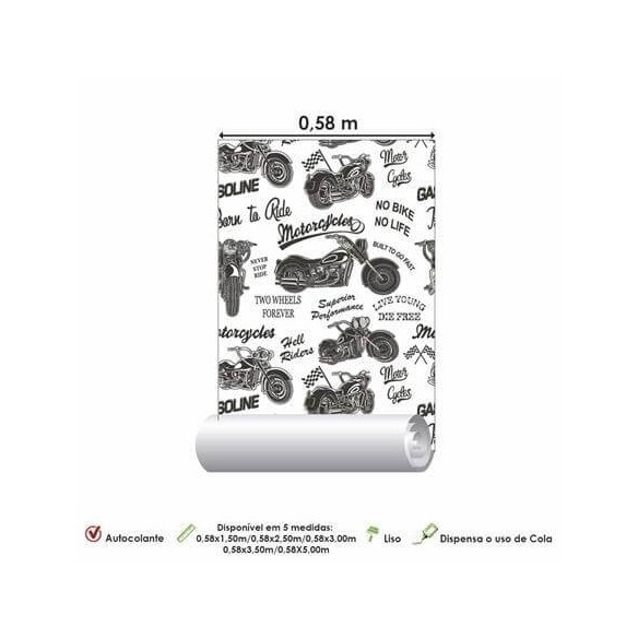 Papel de Parede Adesivo Masculino Moto  592469252
