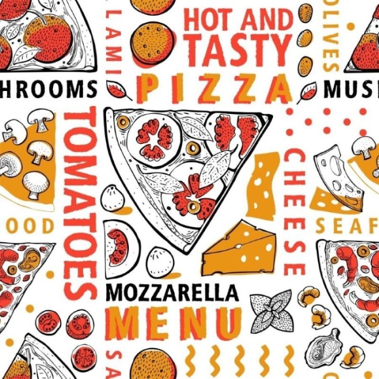 Papel de Parede Adesivo Menu Pizza N012132