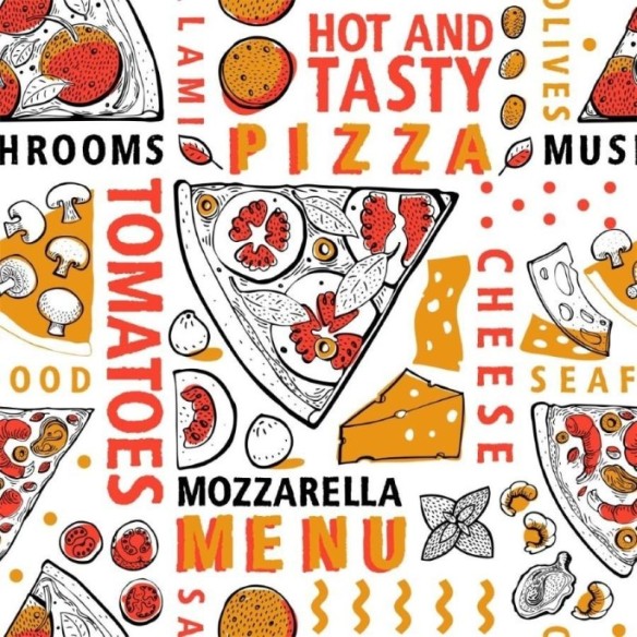 Papel de Parede Adesivo Menu Pizza N012132