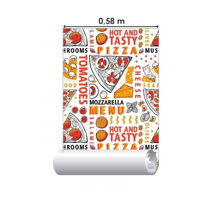 Papel de Parede Adesivo Menu Pizza N012132