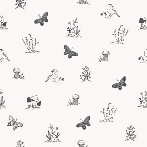 Papel de Parede Adesivo Minimalista Animais Plantas N06089