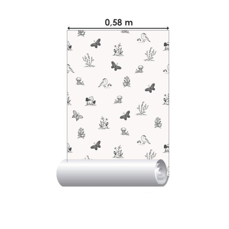 Papel de Parede Adesivo Minimalista Animais...