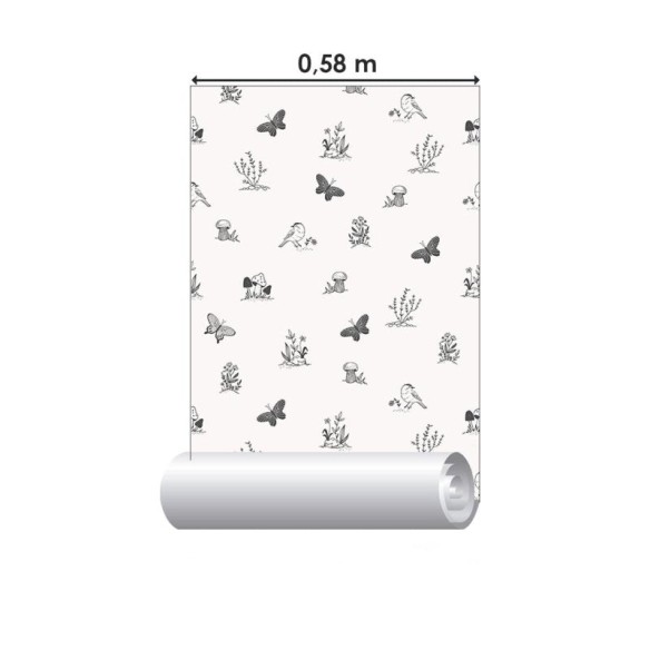 Papel de Parede Adesivo Minimalista Animais Plantas N06089
