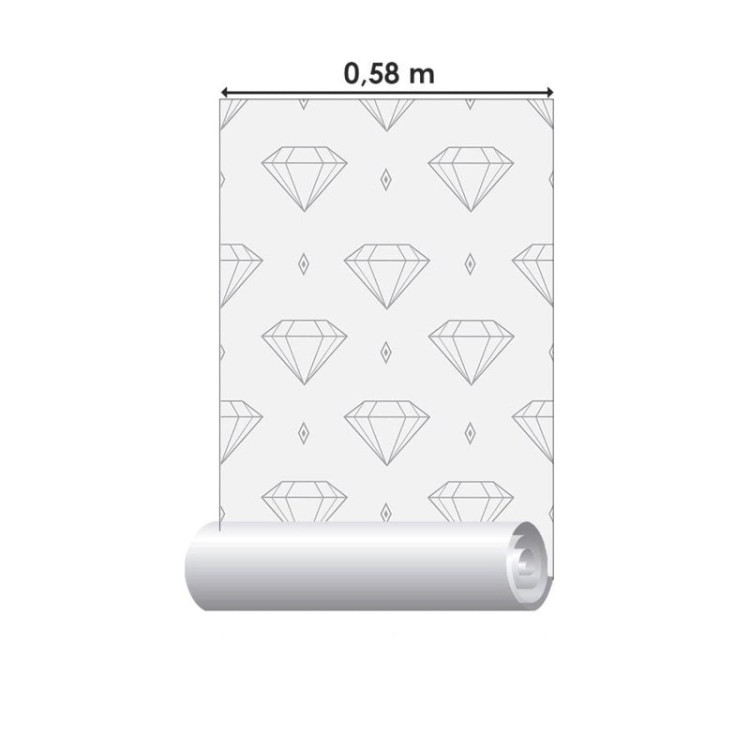 Papel de Parede Adesivo Minimalista Diamantes...