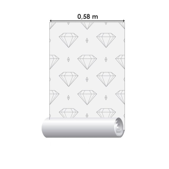 Papel de Parede Adesivo Minimalista Diamantes N06076