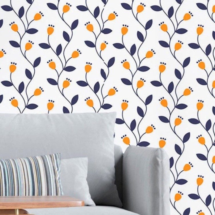 Papel de Parede Adesivo Minimalista Folhas N016040