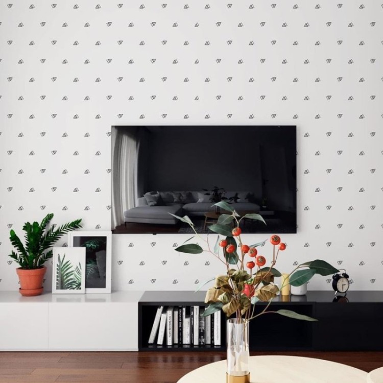 Papel de Parede Adesivo Minimalista Triângulos...