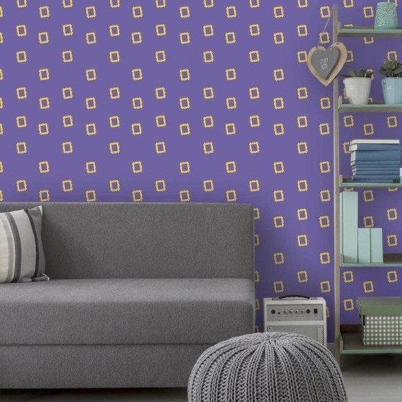 Papel de Parede Adesivo Moldura Amarela Séries 52142