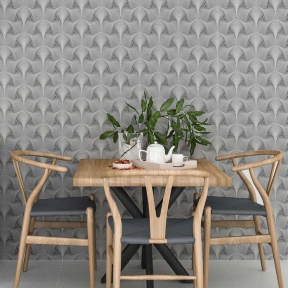 Papel de Parede Adesivo Monocromático Moderno 3D N06162