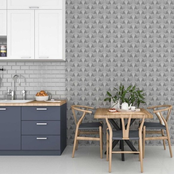Papel de Parede Adesivo Monocromático Moderno 3D N06162