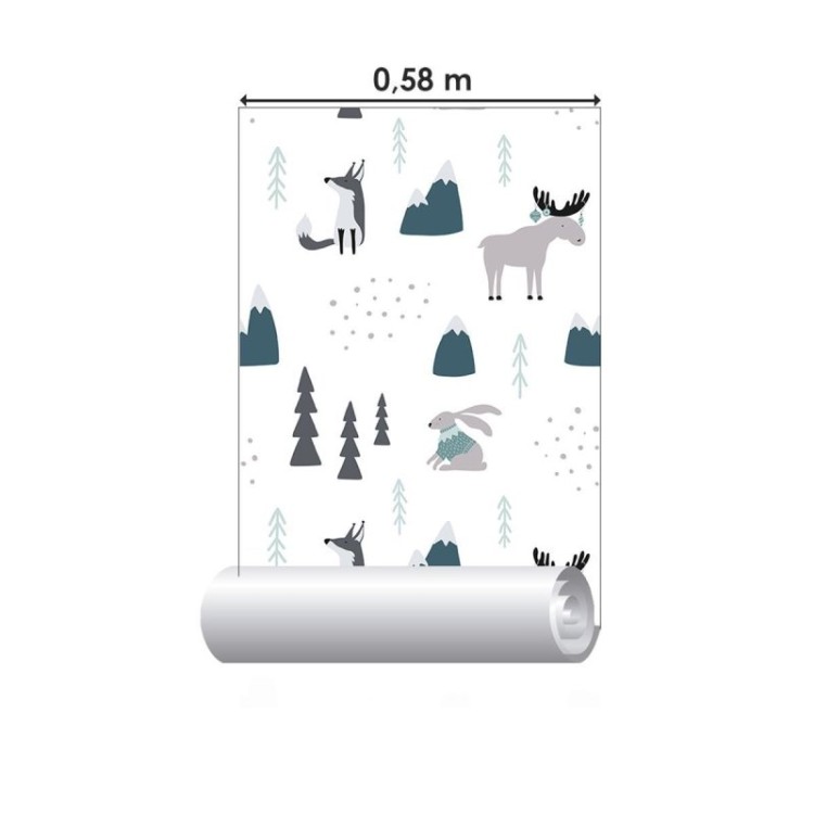 Papel de Parede Adesivo Montanhas e Animais N04090