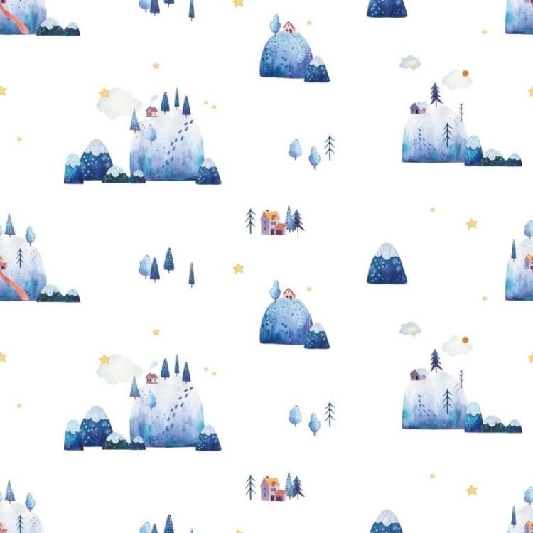 Papel de Parede Adesivo Montanhas Geladas...