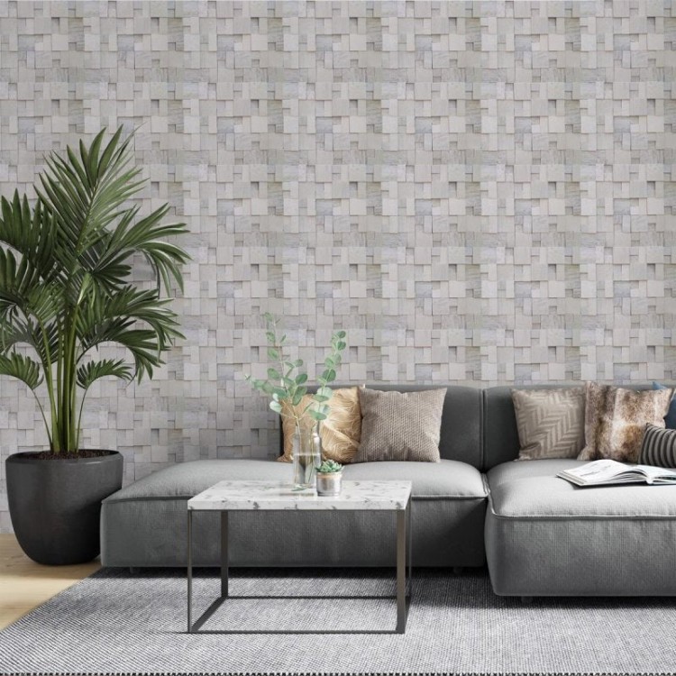 Papel de Parede Adesivo Mosaico 3D Pedras NP110