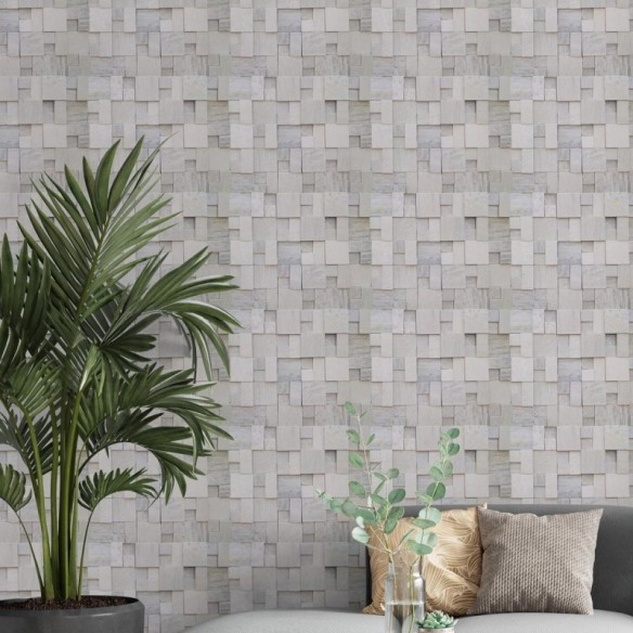 Papel de Parede Adesivo Mosaico 3D Pedras NP110