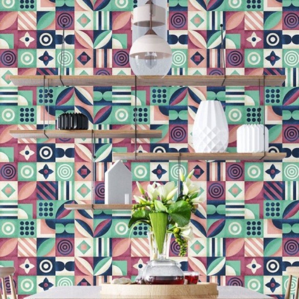 Papel de Parede Adesivo Mosaico Artístico N019038