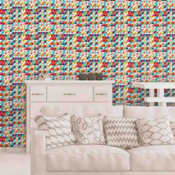 Papel de Parede Adesivo Mosaico Colorido 1516