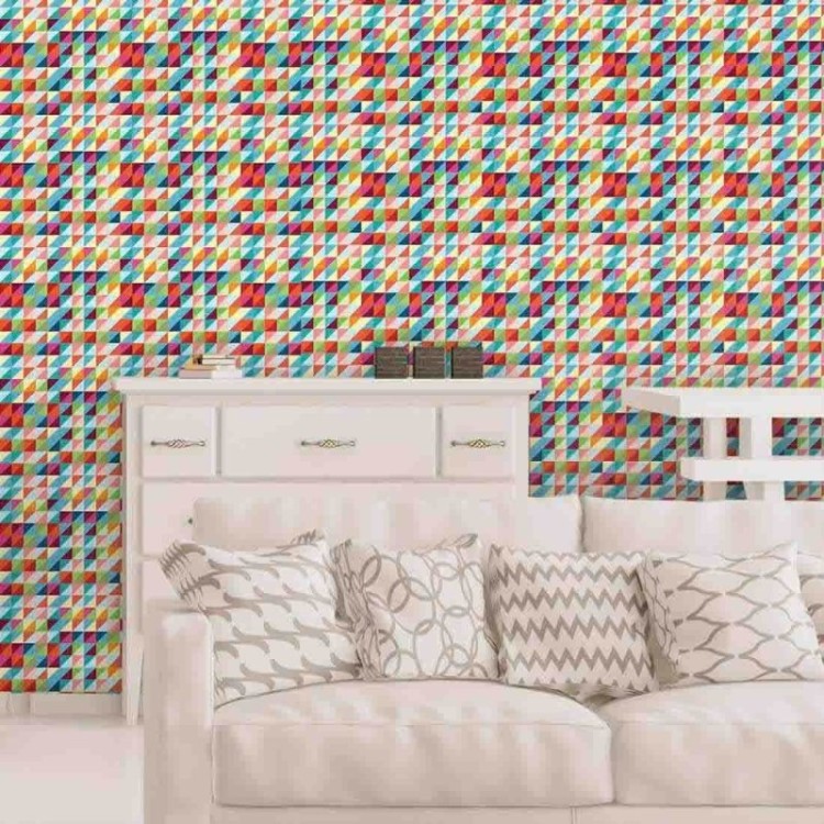 Papel de Parede Adesivo Mosaico Colorido 1516