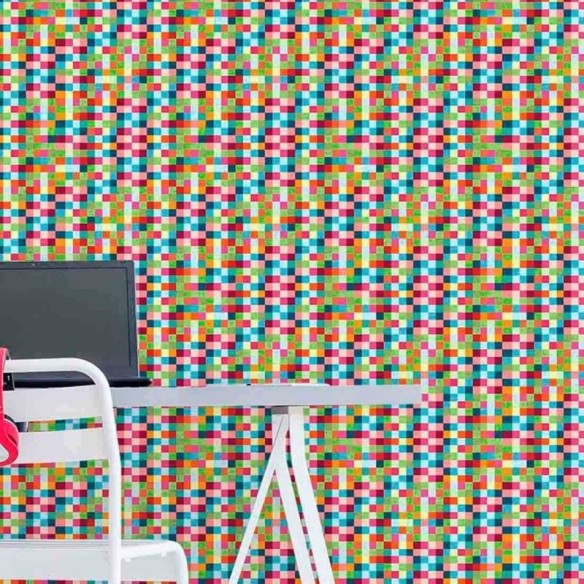 Papel de Parede Adesivo Mosaico Colorido 1518