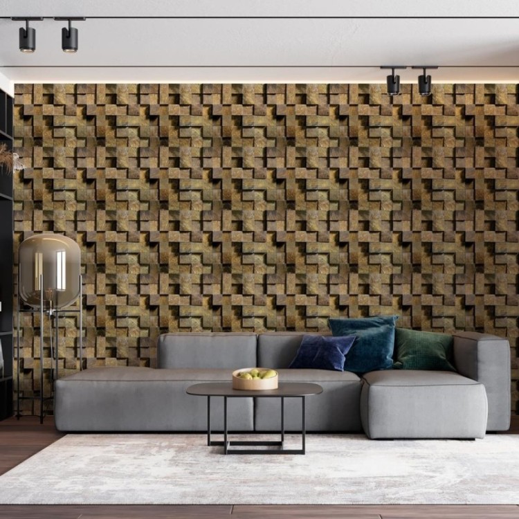 Papel de Parede Adesivo Mosaico de Pedras 3D NP001