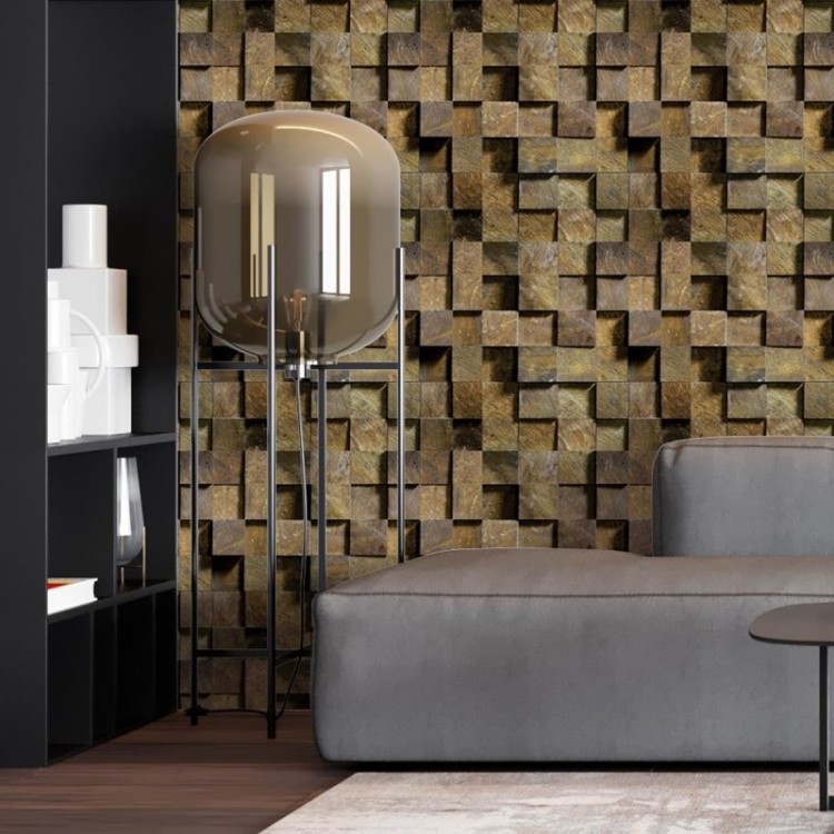 Papel de Parede Adesivo Mosaico de Pedras 3D NP001
