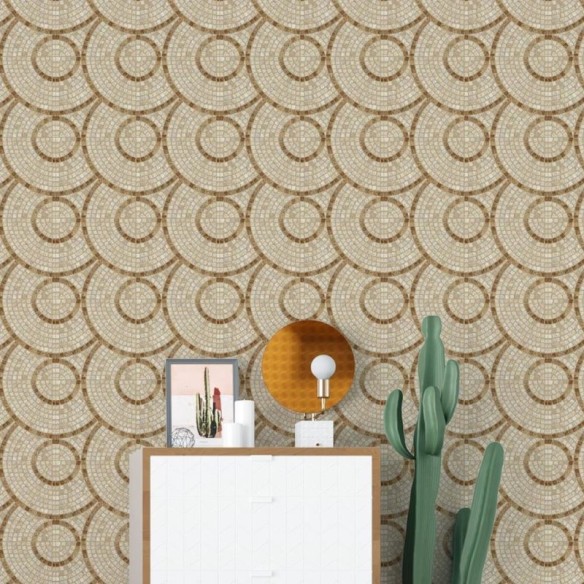 Papel de Parede Adesivo Mosaico Geométrico Pedras NP053