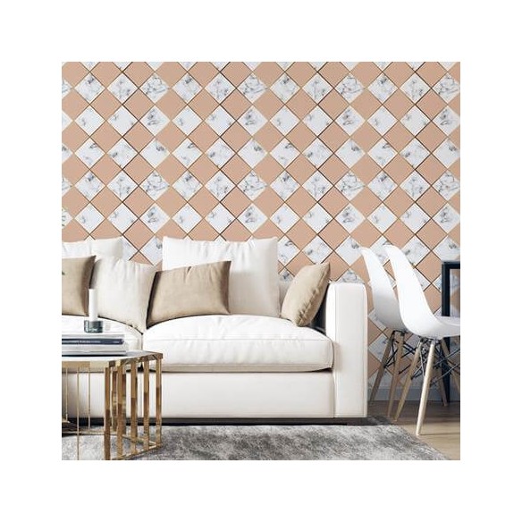 Papel de Parede Adesivo Mosaico Pedra Marmore N364