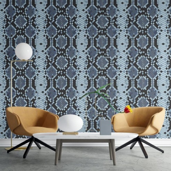 Papel de Parede Adesivo Mosaico Pele de Cobra N03095