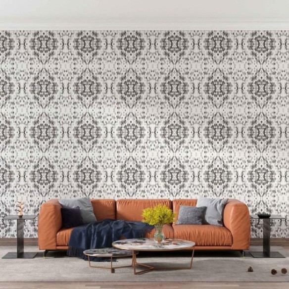Papel de Parede Adesivo Mosaico preto e branco N08134