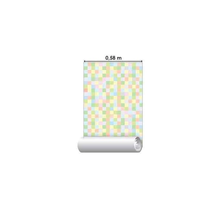 Papel de Parede Adesivo Mosaico Tons Pastéis...