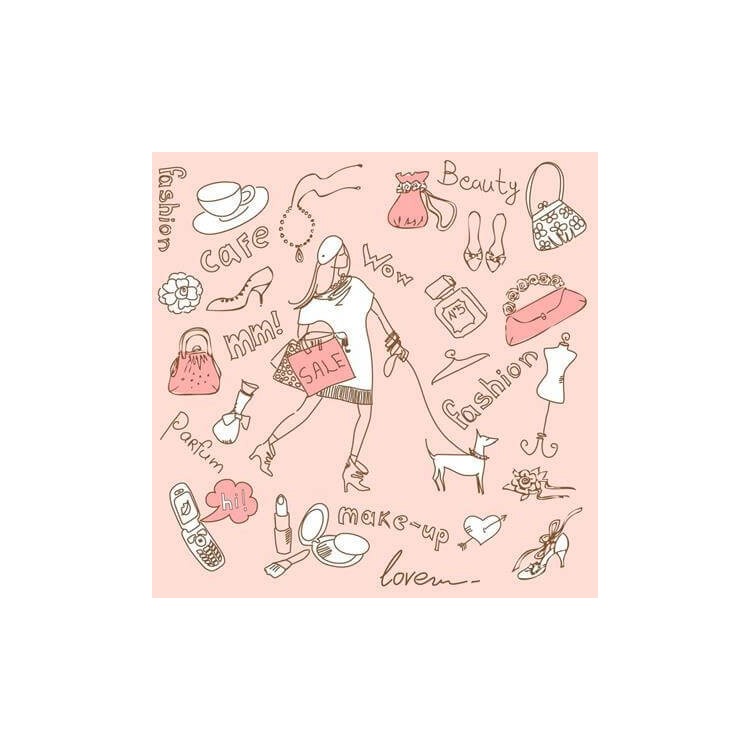 Papel de Parede Adesivo Mulher Shopping 61132240