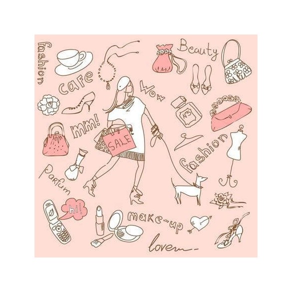 Papel de Parede Adesivo Mulher Shopping 61132240