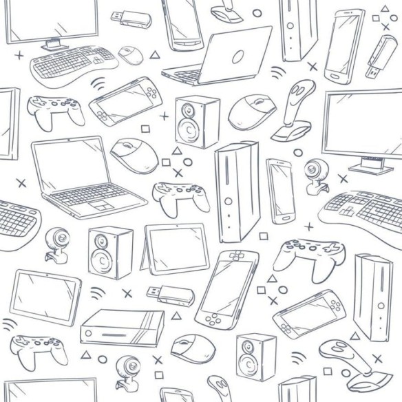 Papel de Parede Adesivo Mundo Digital Monocromático N06177