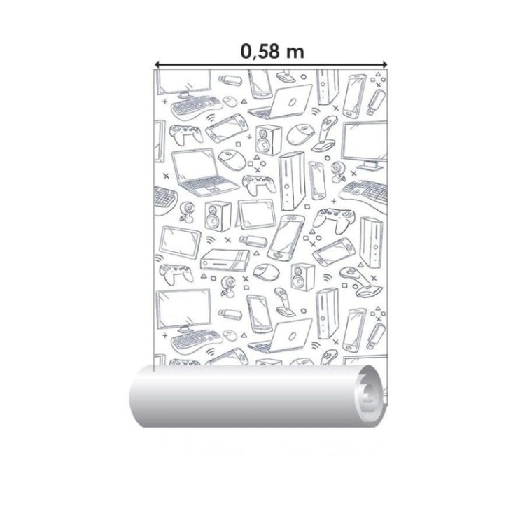 Papel de Parede Adesivo Mundo Digital...