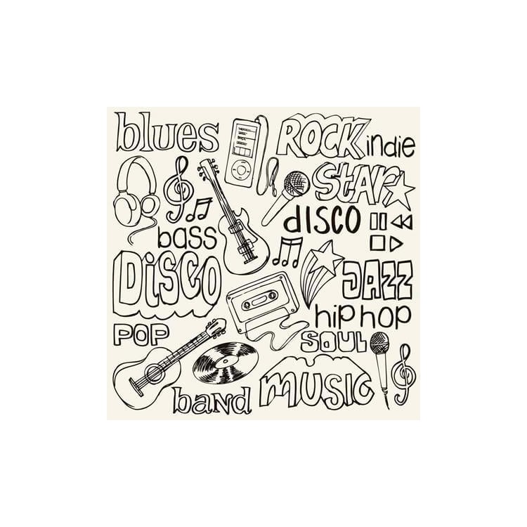 Papel de Parede Adesivo Música Estilos 111869720