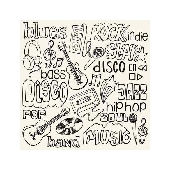 Papel de Parede Adesivo Música Estilos 111869720