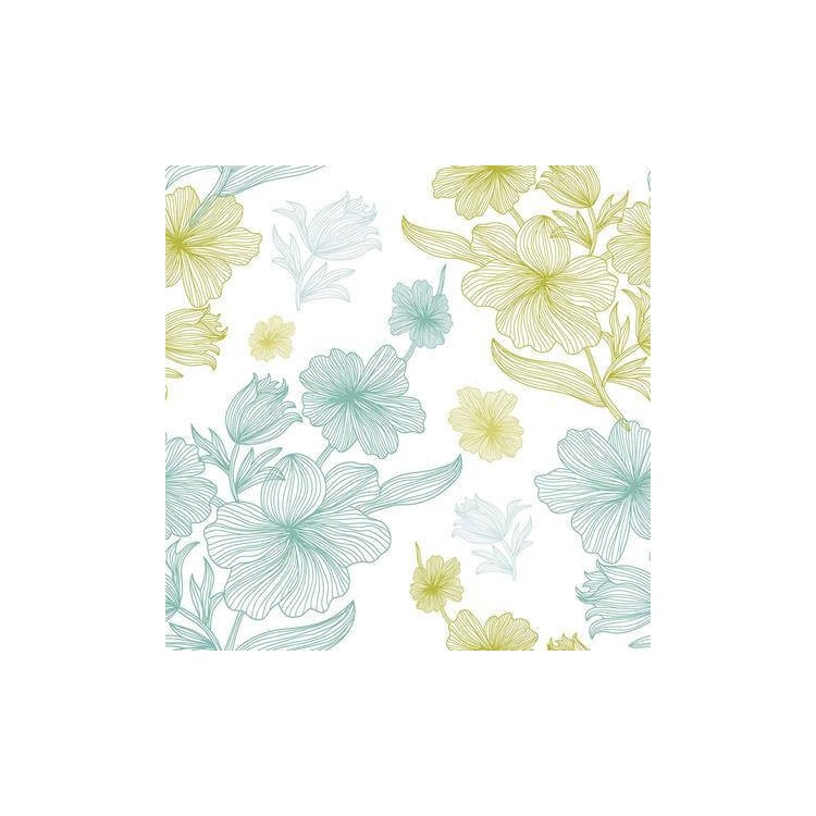 Papel de Parede Adesivo Natureza Floral Verde...