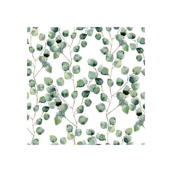 Papel de Parede Adesivo Natureza Folhas Branco 440690605
