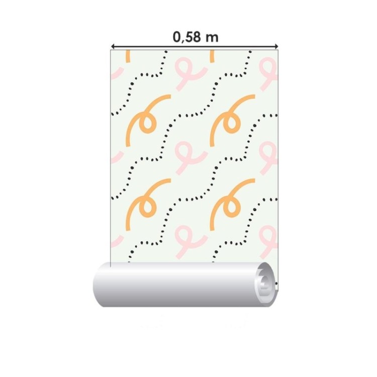 Papel de Parede Adesivo Nó Laranja e Rosa N06286